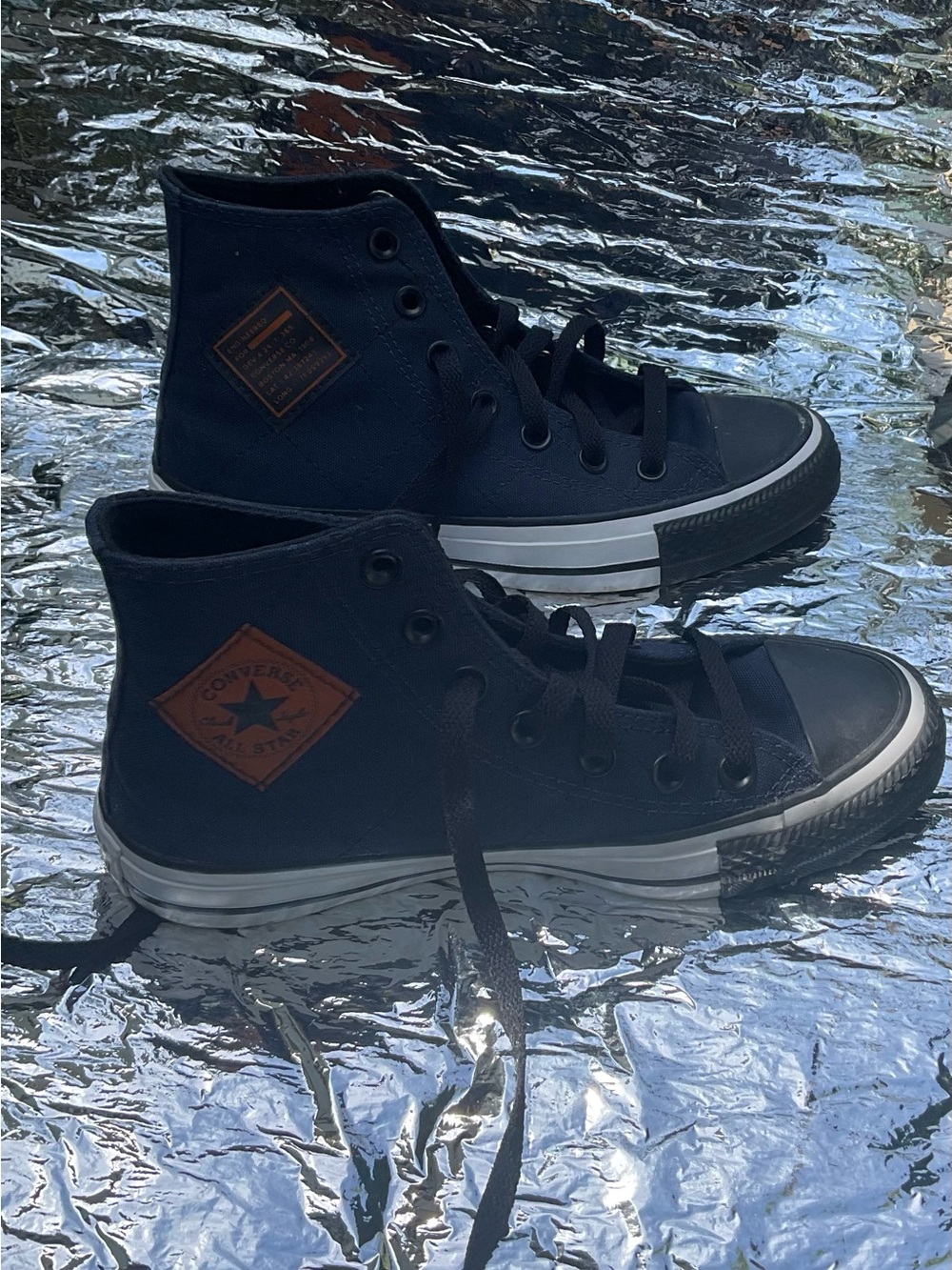 Converse CTAS Hi in Obsidian/Amber Sepia/White - Picture 2 of 3